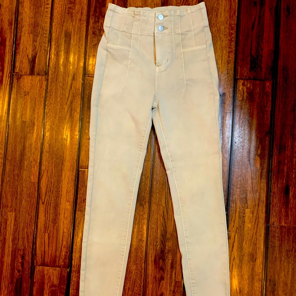Free people high waisted khaki denim